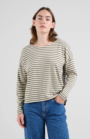 Humledal stripes top leave green from Sophie Stone