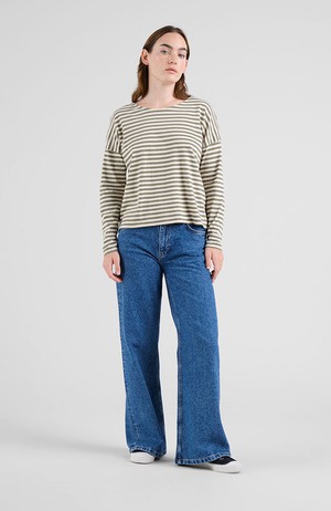 Humledal stripes top leave green from Sophie Stone