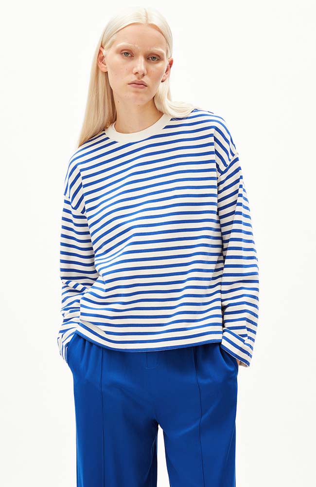 Frankaa stripe trui dynamo blue from Sophie Stone