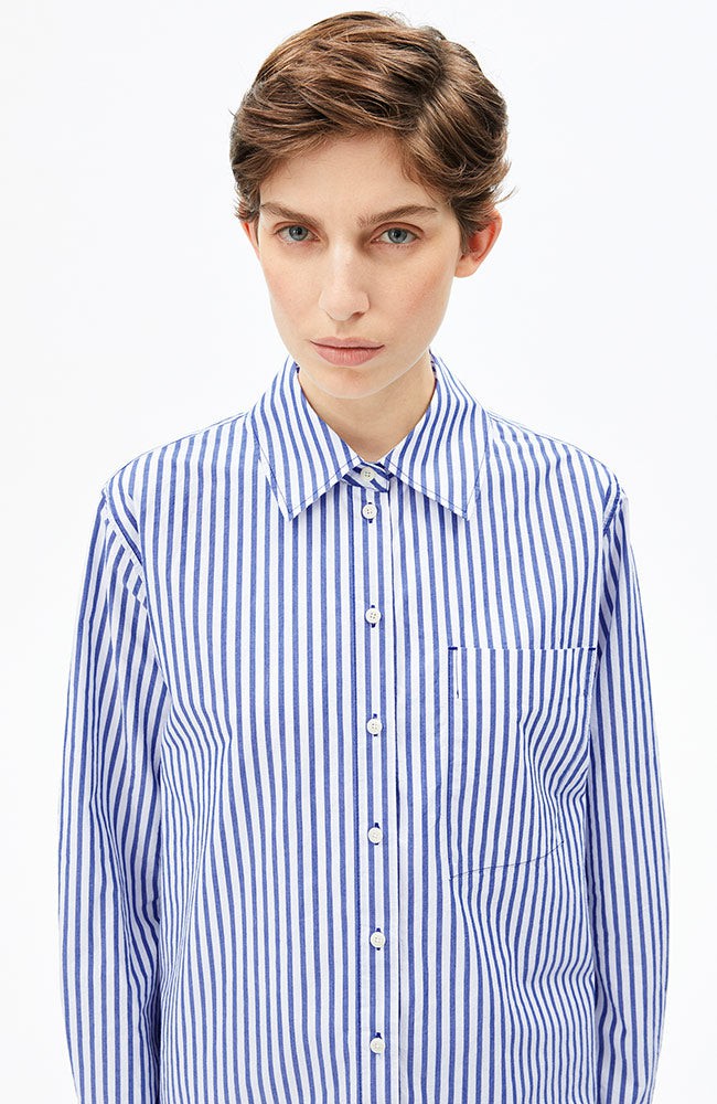 Stripe loose shirt blouse blauw from Sophie Stone