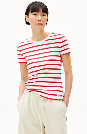 Kardaa stripes shirt white coral from Sophie Stone