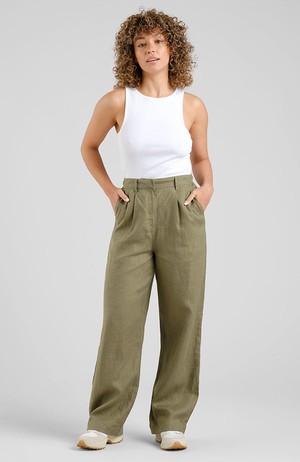 Vickleby linnen broek leaf green from Sophie Stone