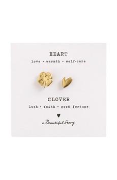 Klaver en hart broche set via Sophie Stone
