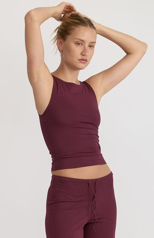 Everyday mock neck top plum from Sophie Stone