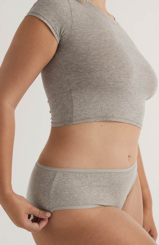 Core rib briefs grey melange from Sophie Stone