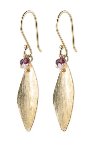 Longful oorbellen Garnet Rose Quartz from Sophie Stone
