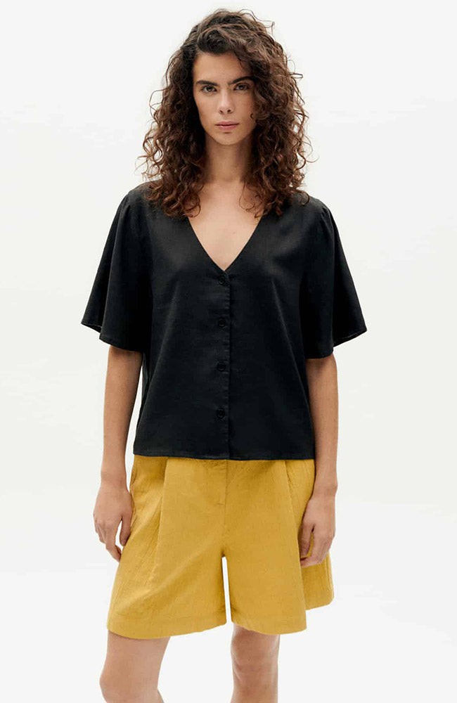 Black hemp Libelula blouse from Sophie Stone
