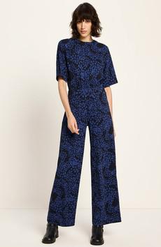 Jumpsuit animal blauw zwart via Sophie Stone