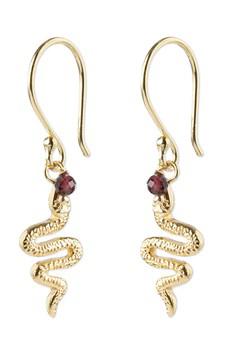 Generous oorbellen garnet snake via Sophie Stone