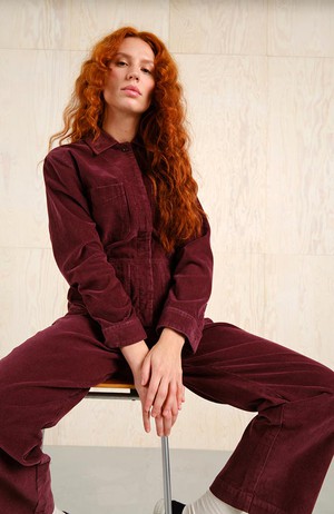 Vara workwear pant corduroy fig red from Sophie Stone