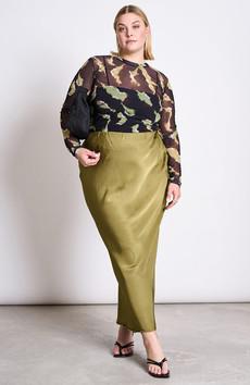 Dora mesh long sleeve mossfire via Sophie Stone
