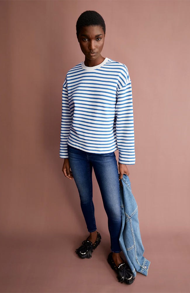 Frankaa stripe trui dark morning from Sophie Stone