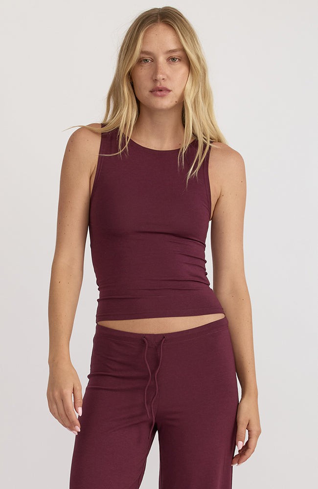 Everyday mock neck top plum from Sophie Stone