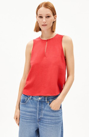 Rafalaa lino top coral blush from Sophie Stone