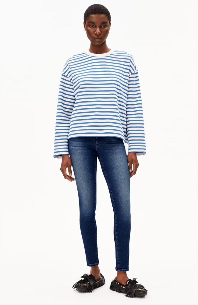 Frankaa stripe trui dark morning from Sophie Stone