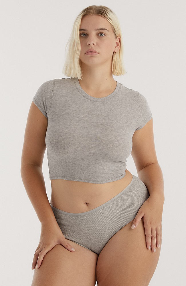 Core rib briefs grey melange from Sophie Stone