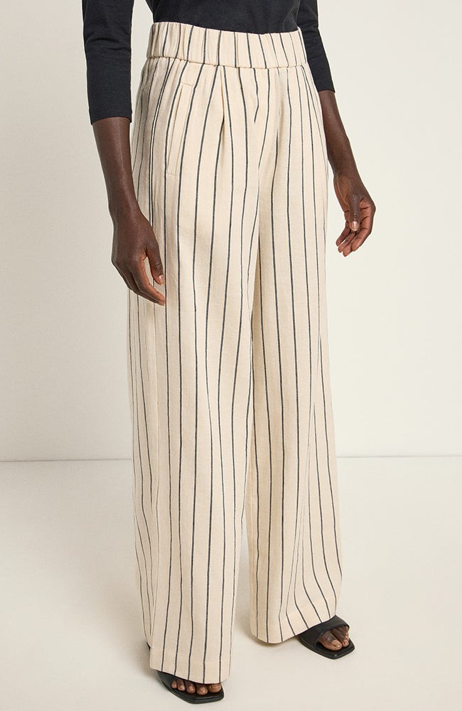 Linnen broek stripes cream from Sophie Stone