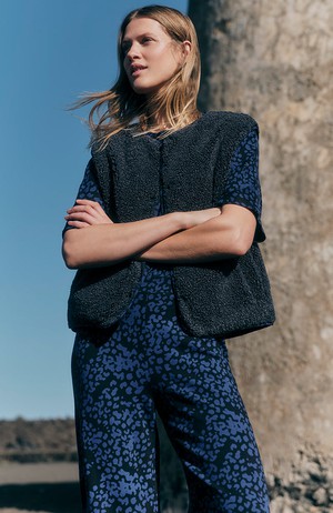 Jumpsuit animal blauw zwart from Sophie Stone