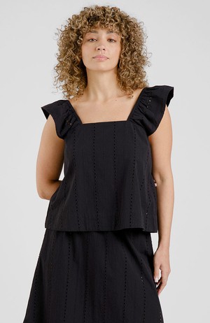 Furusund Schiffli top zwart from Sophie Stone