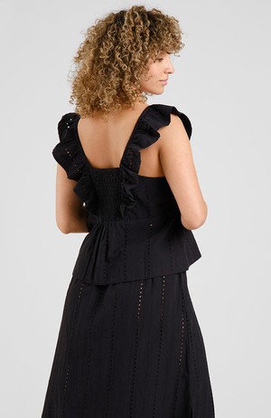 Furusund Schiffli top zwart from Sophie Stone