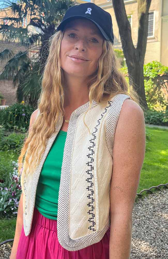 Vest geborduurd beige from Sophie Stone