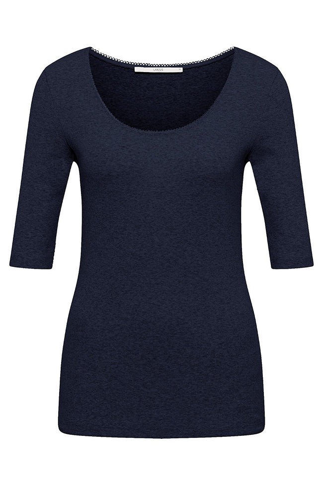 T-shirt rib blauw met kantje from Sophie Stone