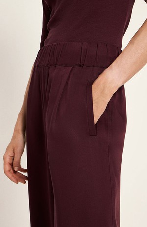 Tencel wide leg broek bordeaux from Sophie Stone