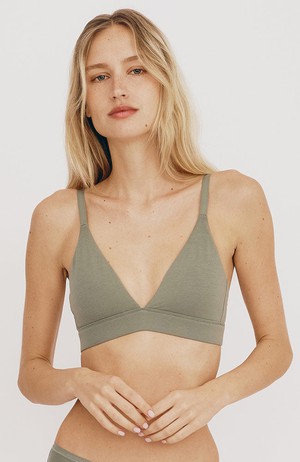 Core triangle bralette seaweed from Sophie Stone