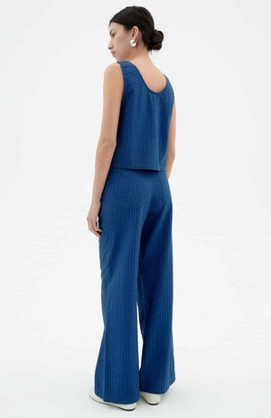 Justine seersucker top blauw from Sophie Stone