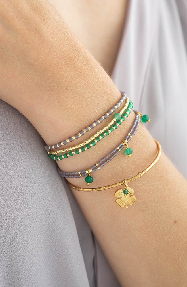 Memory armband Aventurine Gold from Sophie Stone