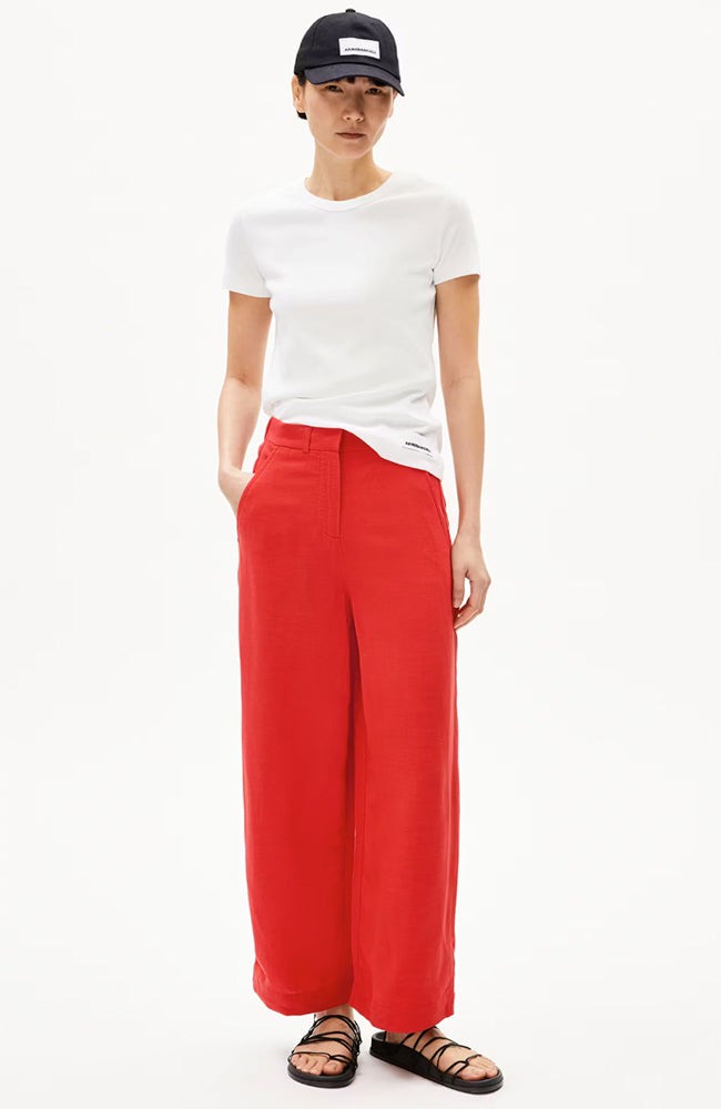 Caarunus Lino pantalon coral from Sophie Stone