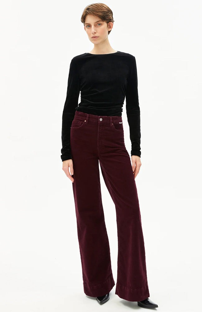 Murliaa corduroy broek dark cranberry from Sophie Stone