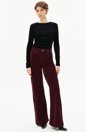 Murliaa corduroy broek dark cranberry from Sophie Stone