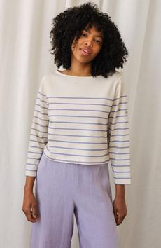 Groto cropped sweater purple via Sophie Stone