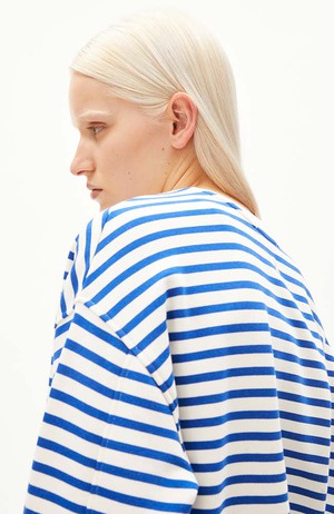 Frankaa stripe trui dynamo blue from Sophie Stone