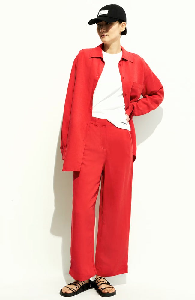 Caarunus Lino pantalon coral from Sophie Stone