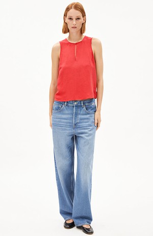 Rafalaa lino top coral blush from Sophie Stone