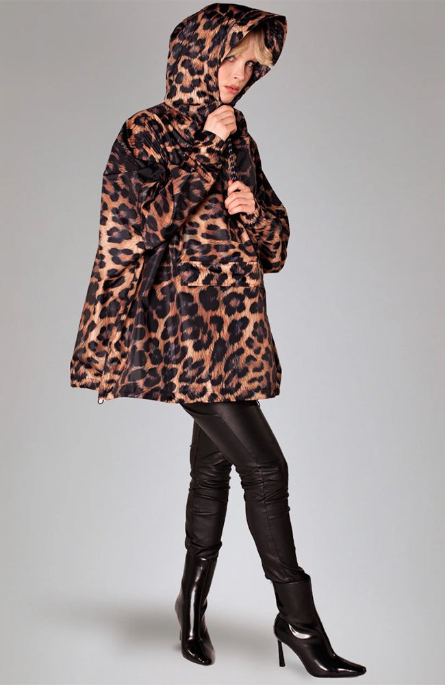 Dark Leopard Anorak Poncho from Sophie Stone