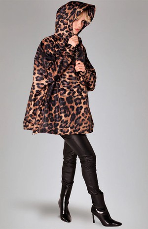 Dark Leopard Anorak Poncho from Sophie Stone