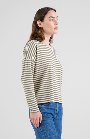 Humledal stripes top leave green from Sophie Stone