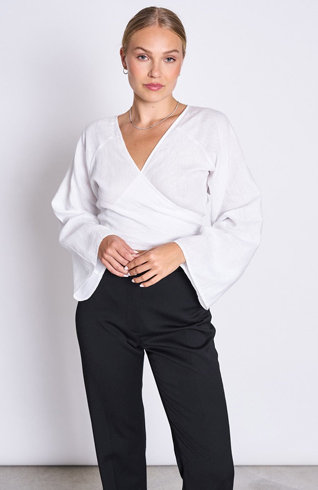 Rora wrap blouse wit from Sophie Stone