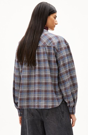 Efinaraa check blouse cranberry from Sophie Stone