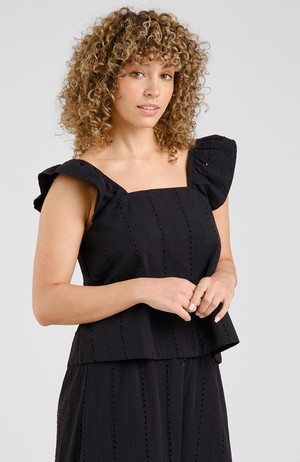 Furusund Schiffli top zwart from Sophie Stone