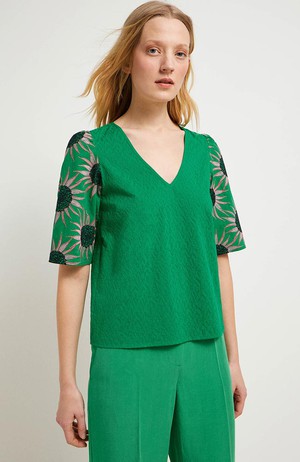 Blouse bloem groen from Sophie Stone