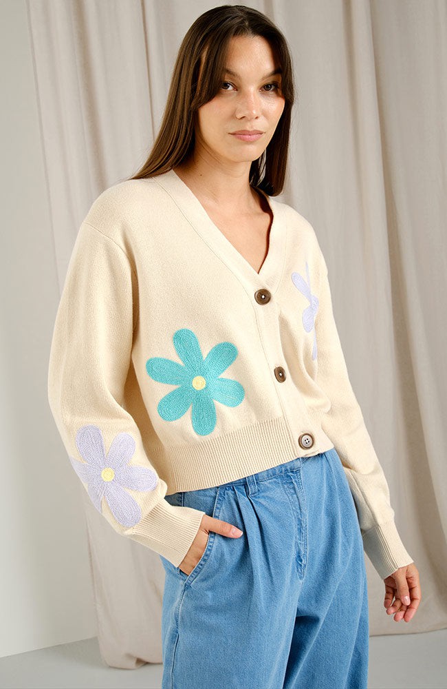 Kanan vest off white flowers from Sophie Stone