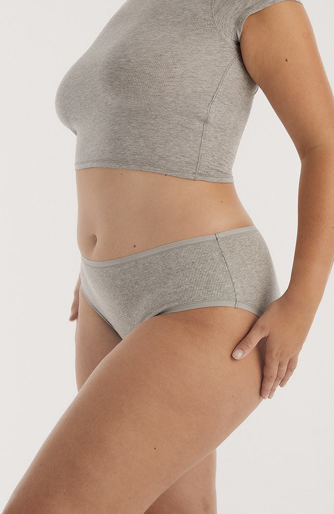 Core rib briefs grey melange from Sophie Stone