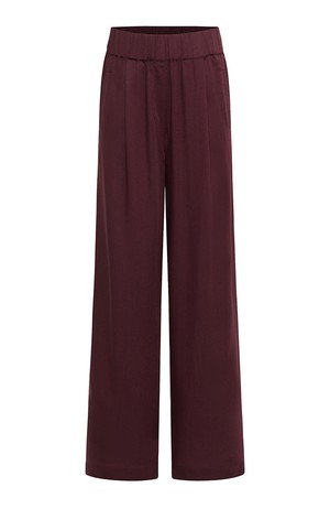 Tencel wide leg broek bordeaux from Sophie Stone