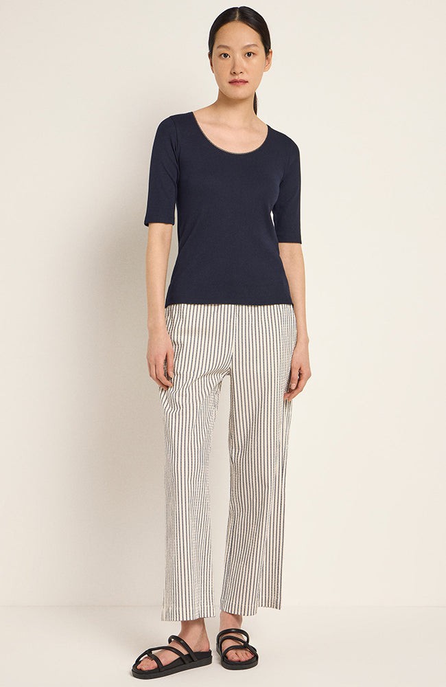 T-shirt rib blauw met kantje from Sophie Stone