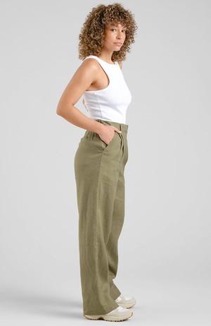 Vickleby linnen broek leaf green from Sophie Stone