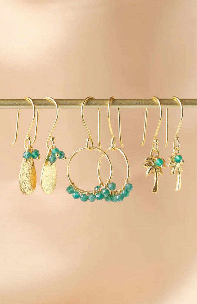 Generous oorbellen Aventurine palm from Sophie Stone